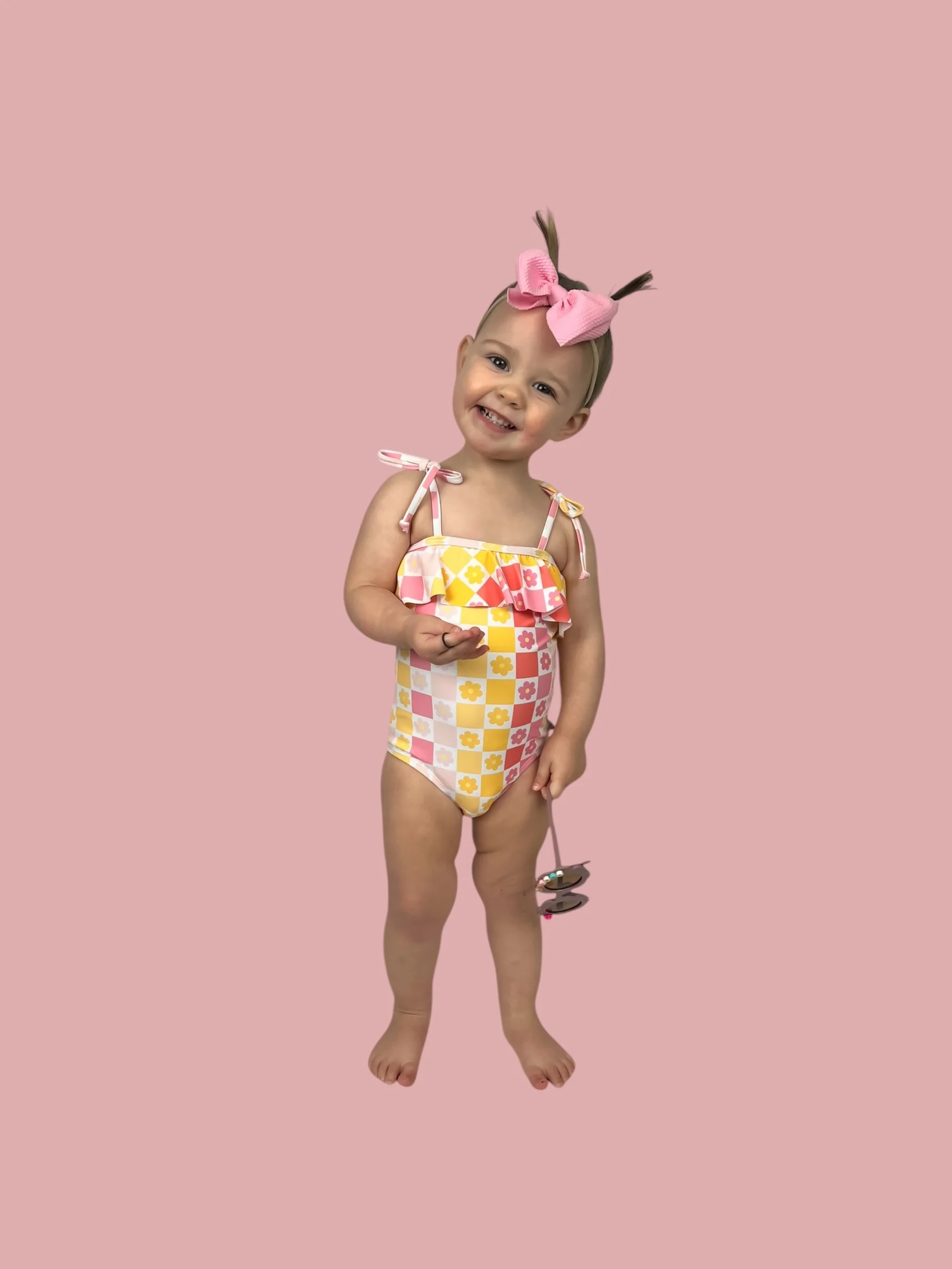 SUMMER SUNSET CHECKERS DREAM ONE PIECE SWIM SUIT - Image 19