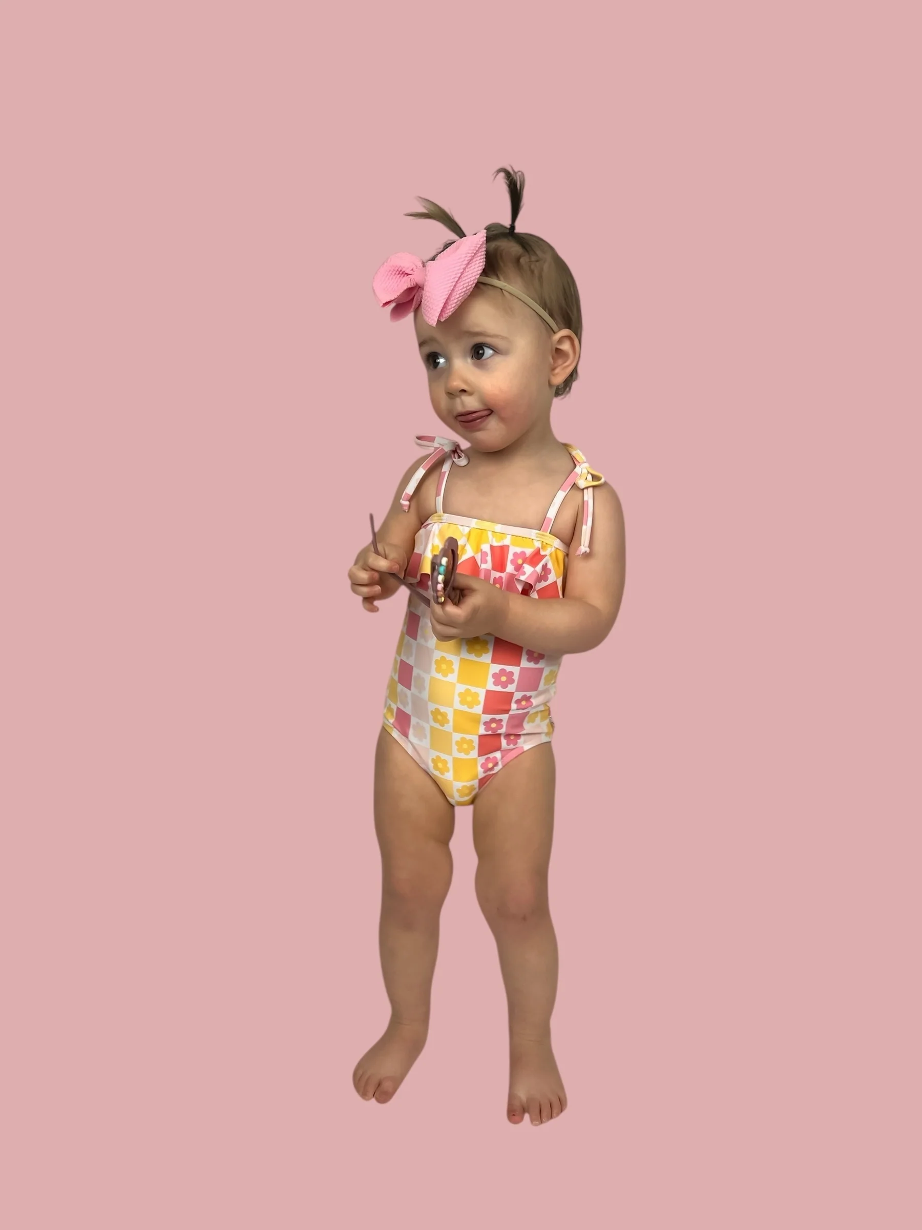 SUMMER SUNSET CHECKERS DREAM ONE PIECE SWIM SUIT - Image 21