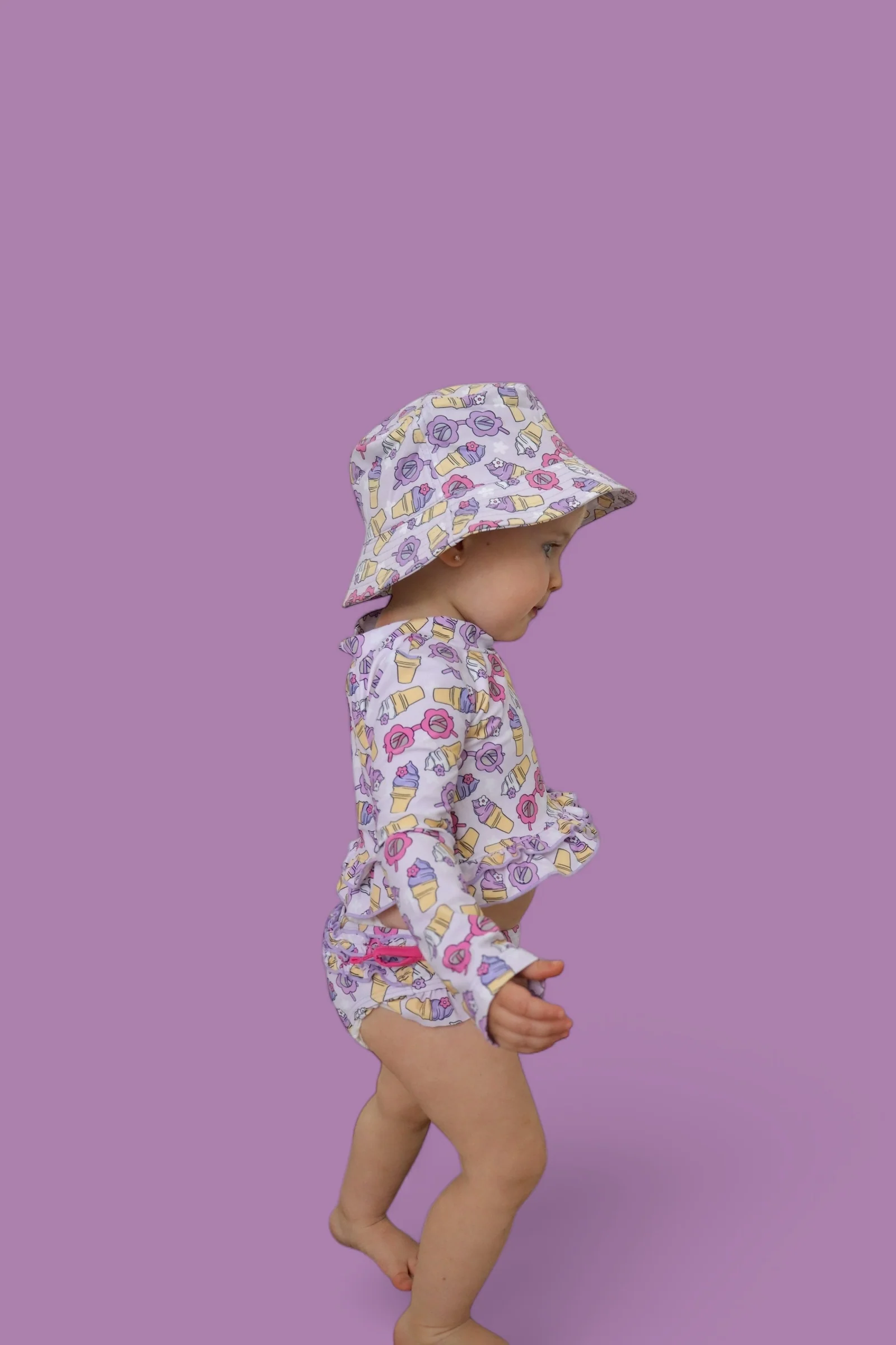 SWEET SUMMER DREAM RASH GUARD RUFFLE TWO-PIECE SWIM SUIT - Image 2