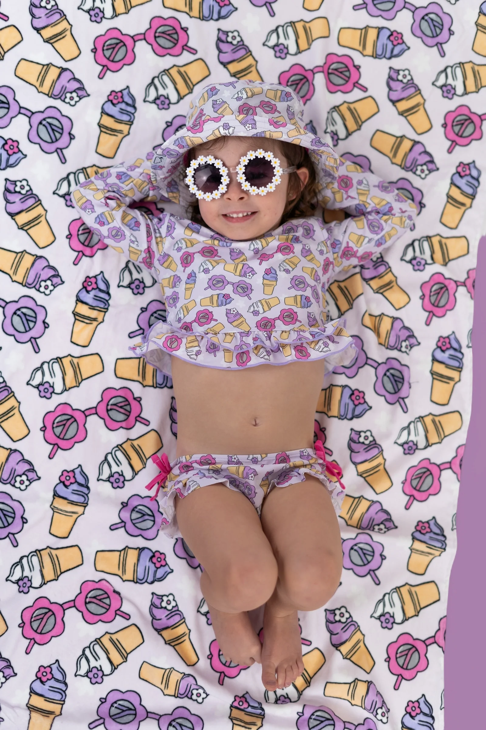 SWEET SUMMER DREAM RASH GUARD RUFFLE TWO-PIECE SWIM SUIT - Image 5