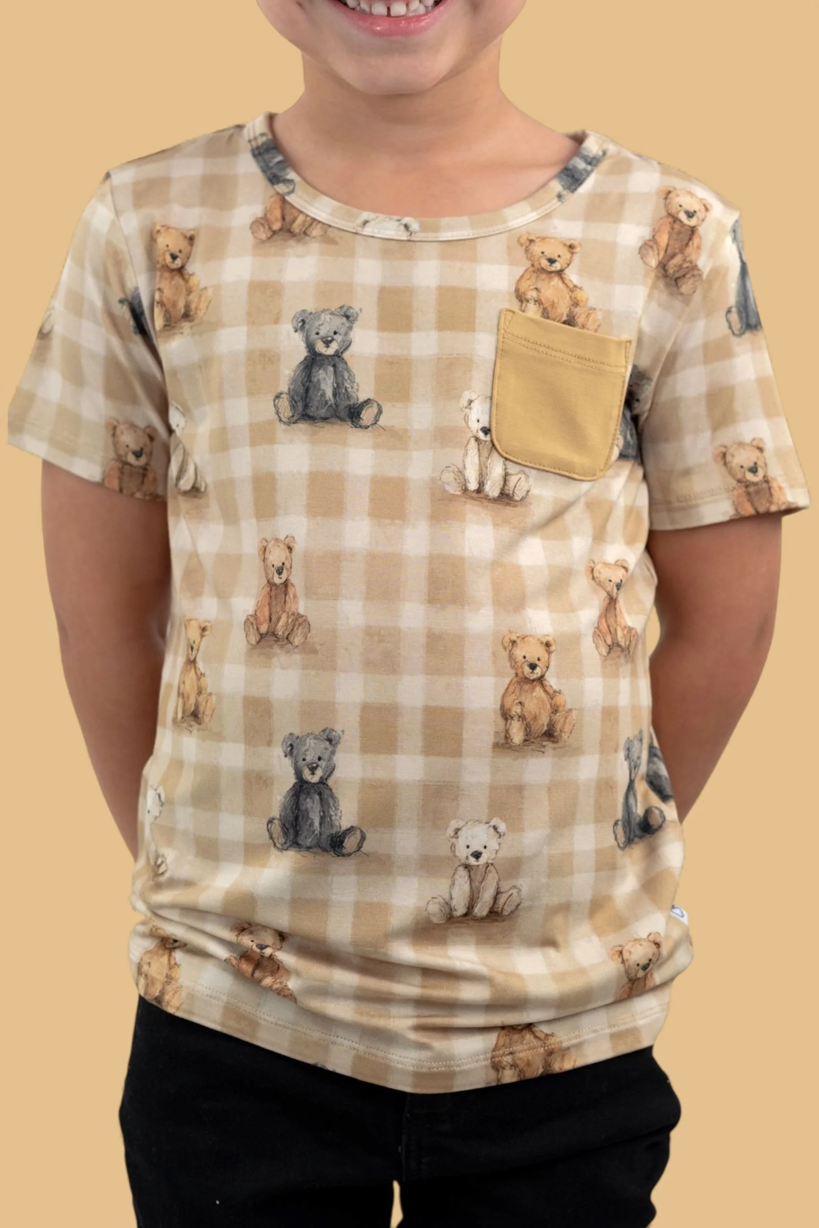 TEDDY CHECK DREAM POCKET TEE - Image 4