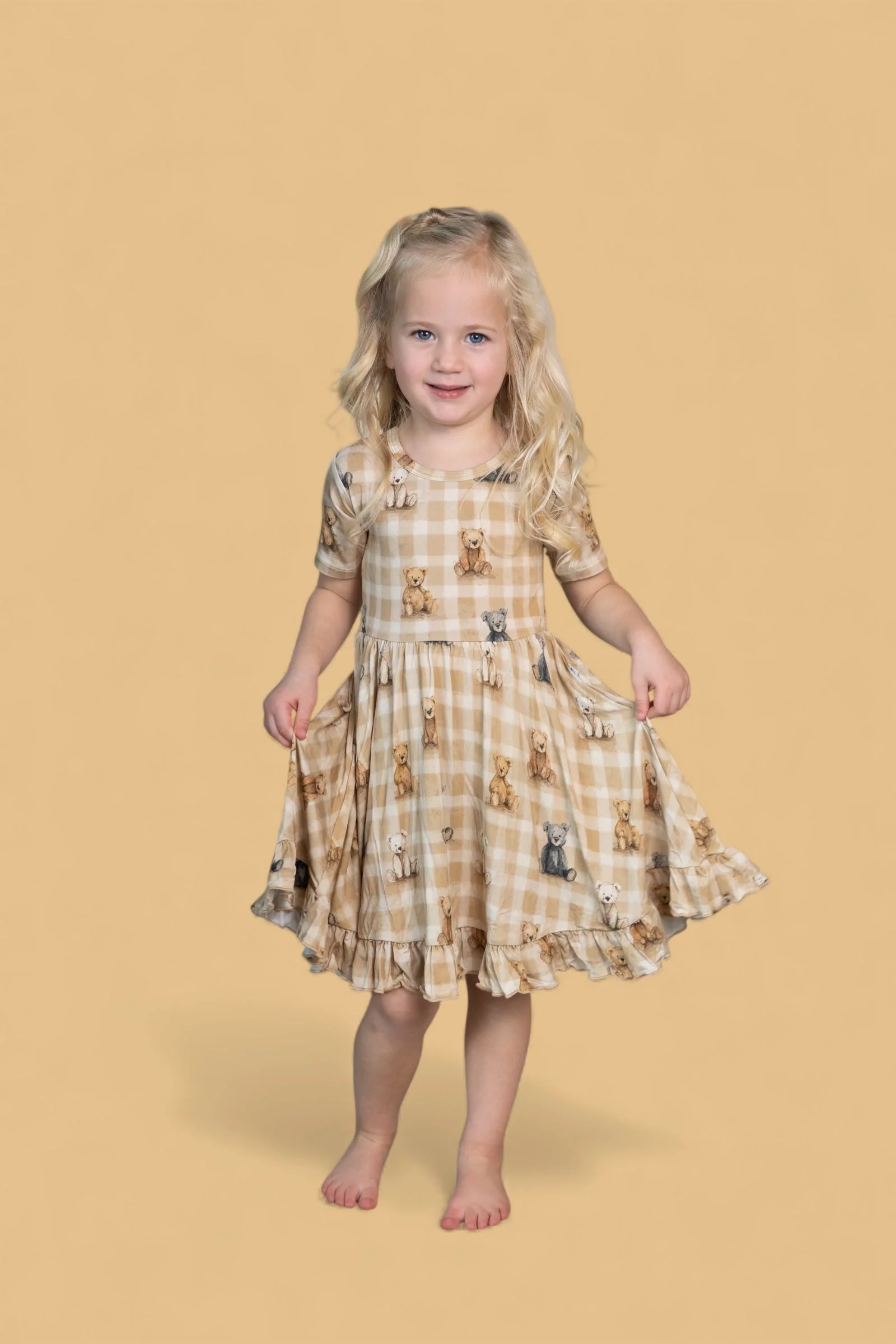 TEDDY CHECK DREAM RUFFLE DRESS - Image 8
