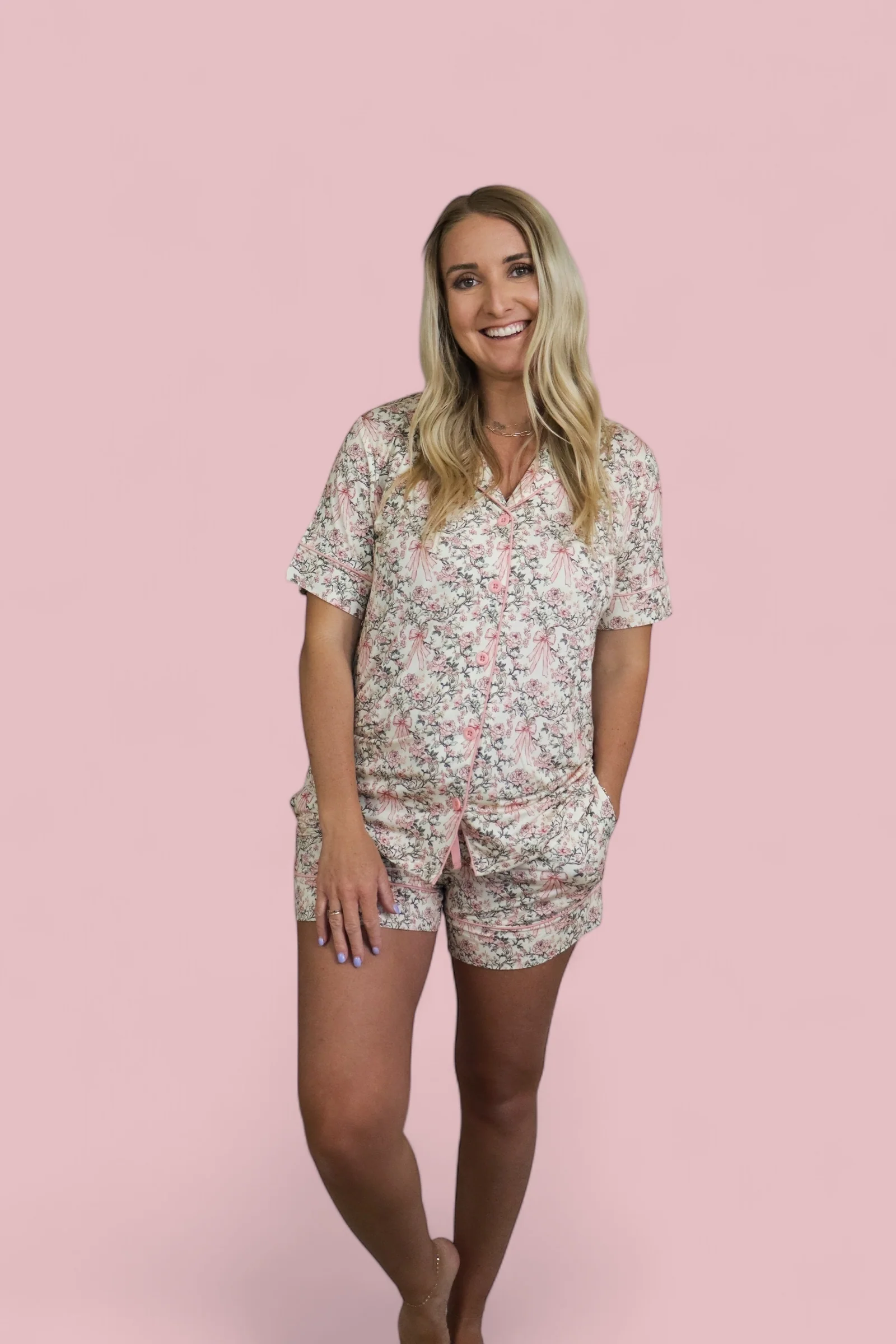 VICTORIAN BLOOM WOMEN’S DREAM SHORT SET - Image 10