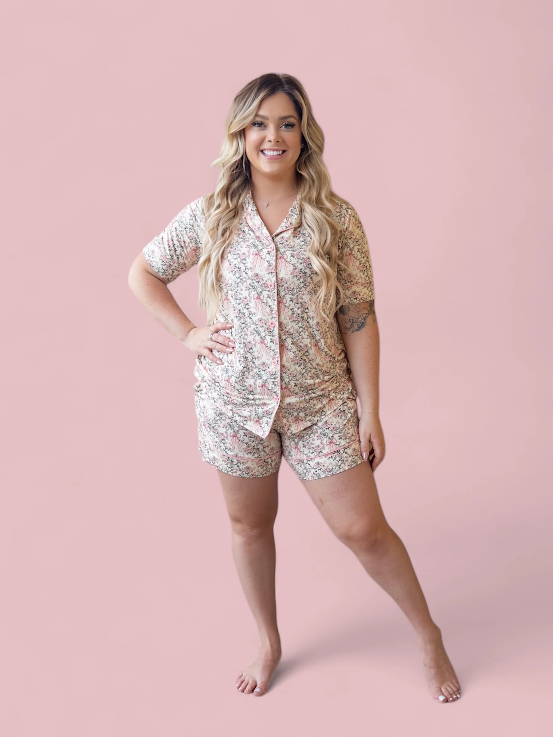 VICTORIAN BLOOM WOMEN’S DREAM SHORT SET - Image 6