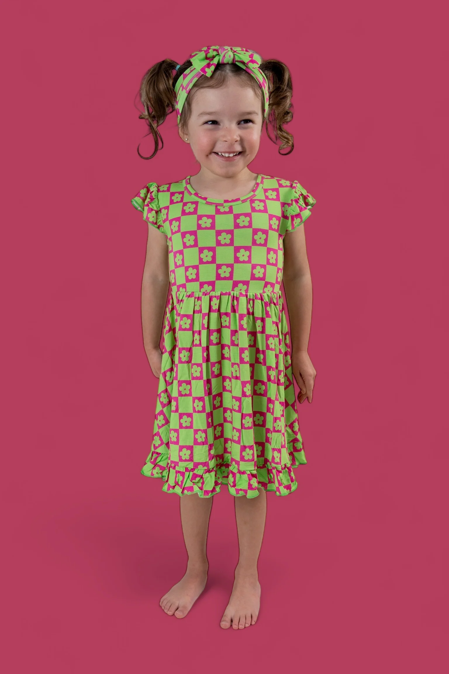WILD DAISY CHECKERS DREAM RUFFLE DRESS - Image 10