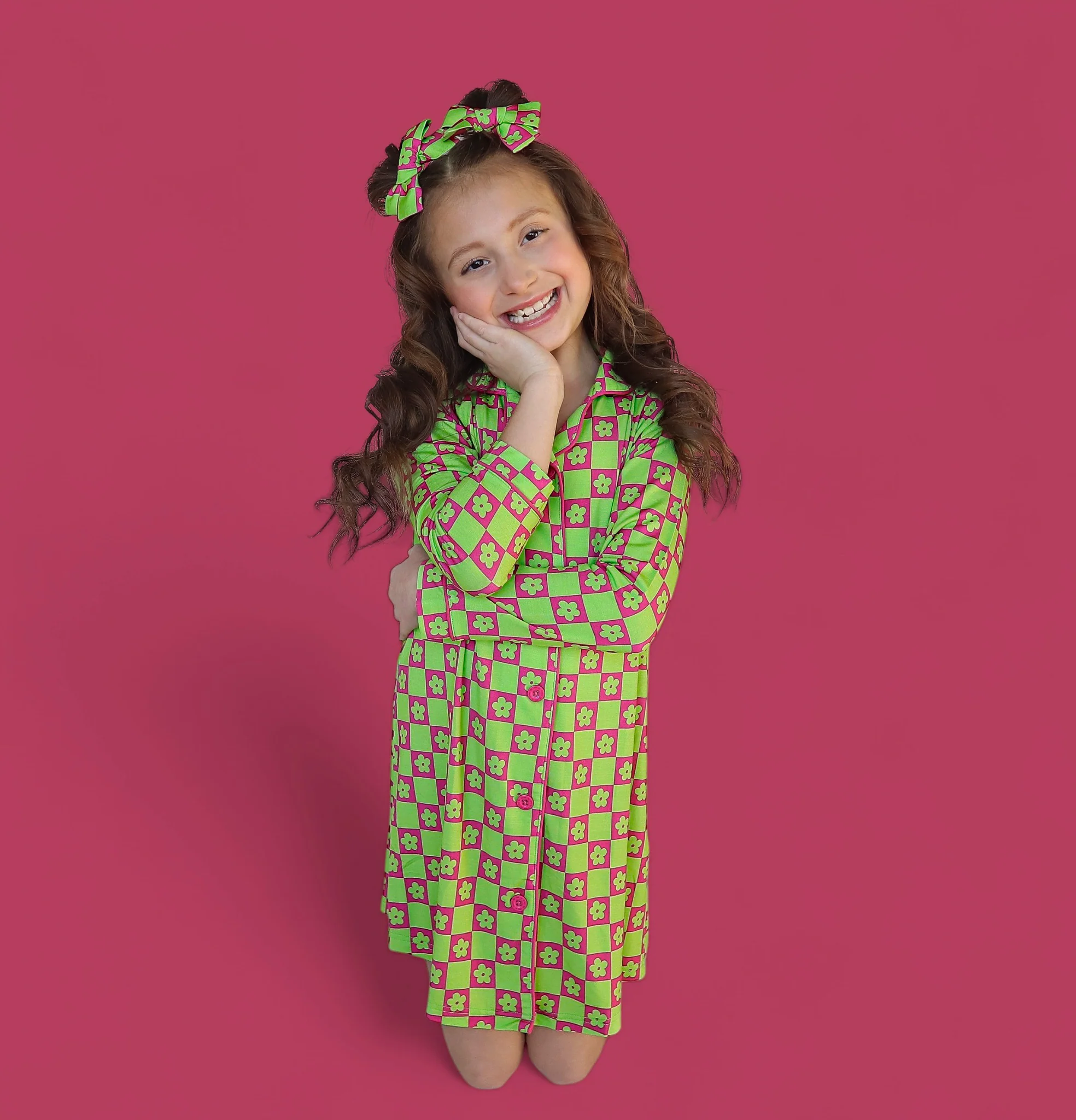 WILD DAISY CHECKERS GIRL'S DREAM GOWN - Image 13